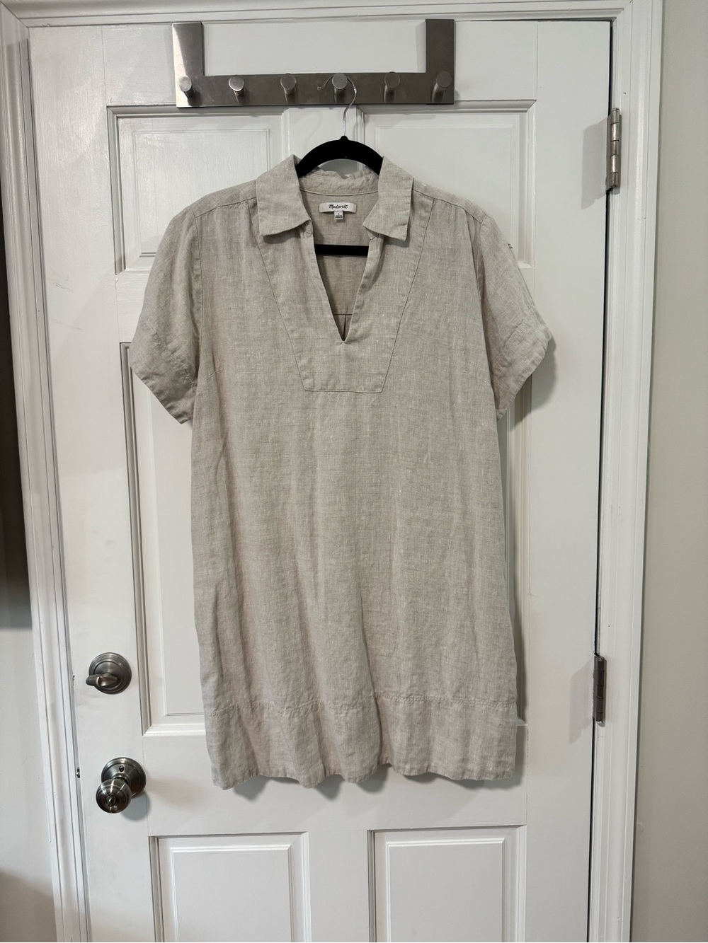 Madewell V-Neck Collared Mini Dress 100% Linen